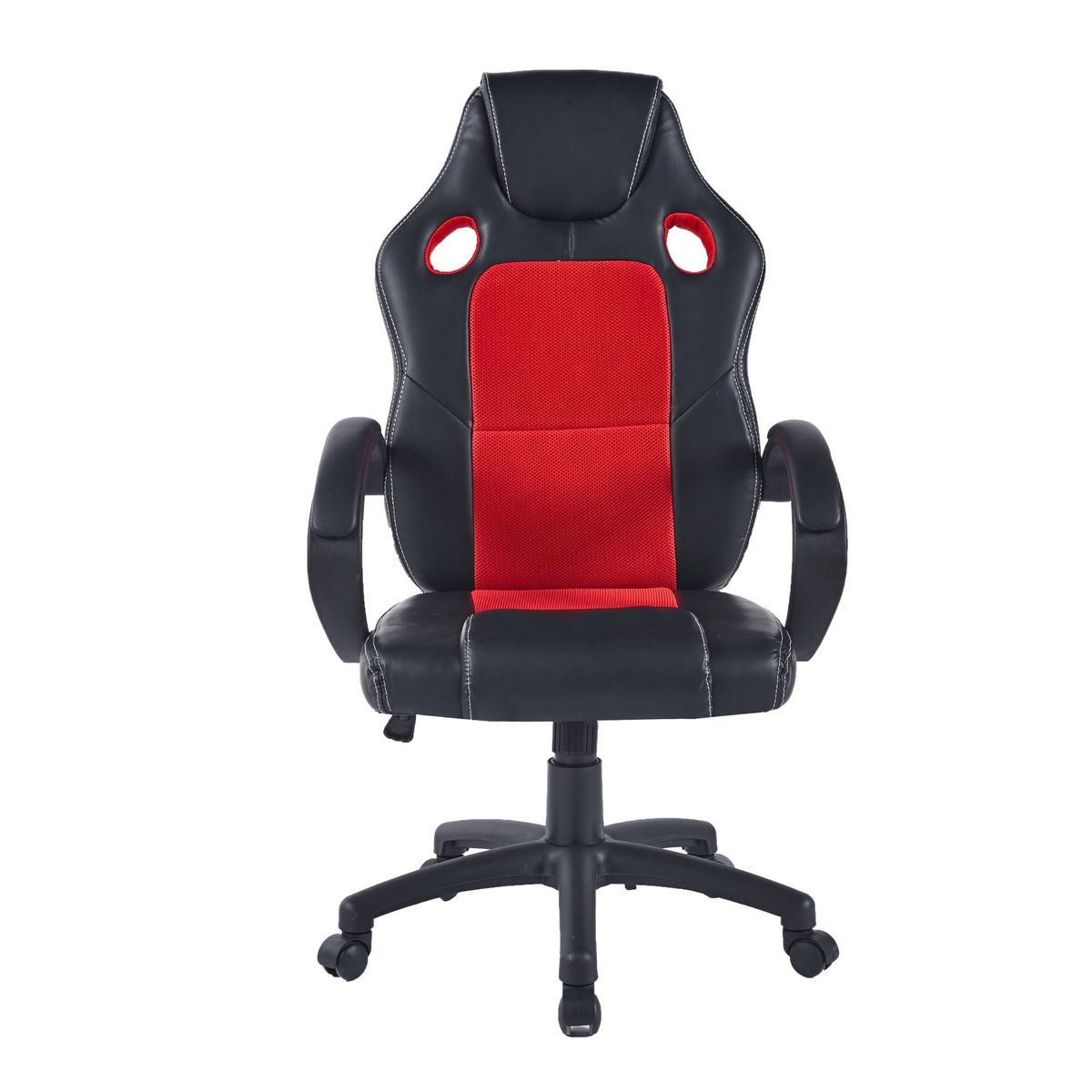 AKIVOY - Silla Gamer Doom En Cuero Sintetico Color Negro Roja