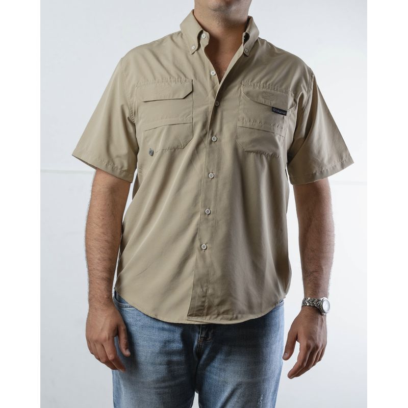 LEKAMP - Camisa outdoor unisex manga corta con protección solar y rápido secado