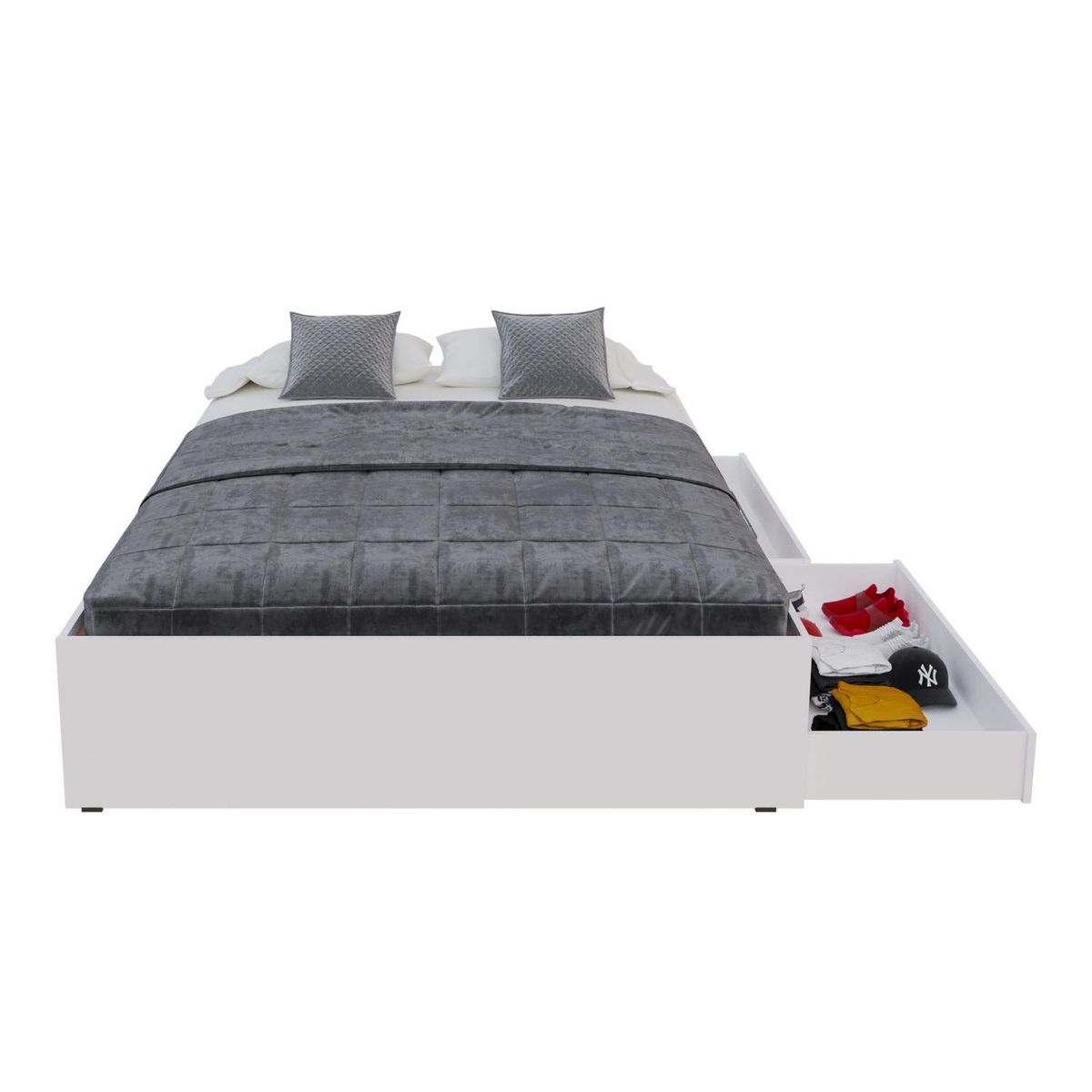 MADERKIT - Cama Chicago 140cm color Blanco