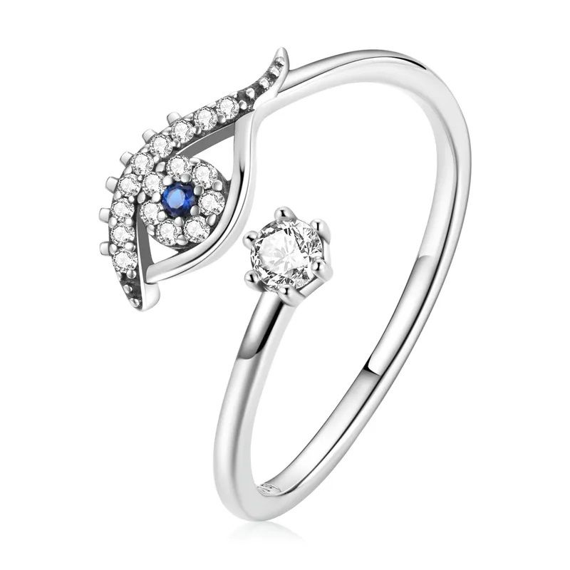 ALHAJAS - Anillo Ajustable Para Mujer Ojo Amuleto Protección En Plata 925