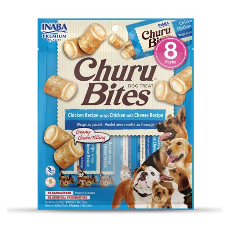 GENERICO - Churu Bites Wraps Snacks Pollo con Queso Sobre x 8 paquetes