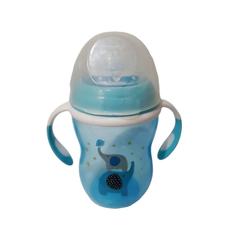 GENERICO - Vaso Anti Goteo Tetero 9 Onzas Bebe Biberón 1391 AZUL