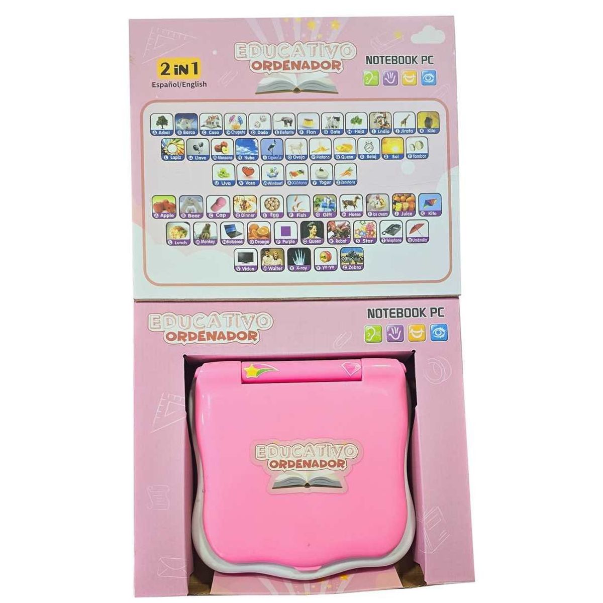 GENERICO - Mi Primer Portátil Infantil Mini Laptop Multiidioma+ Bateria