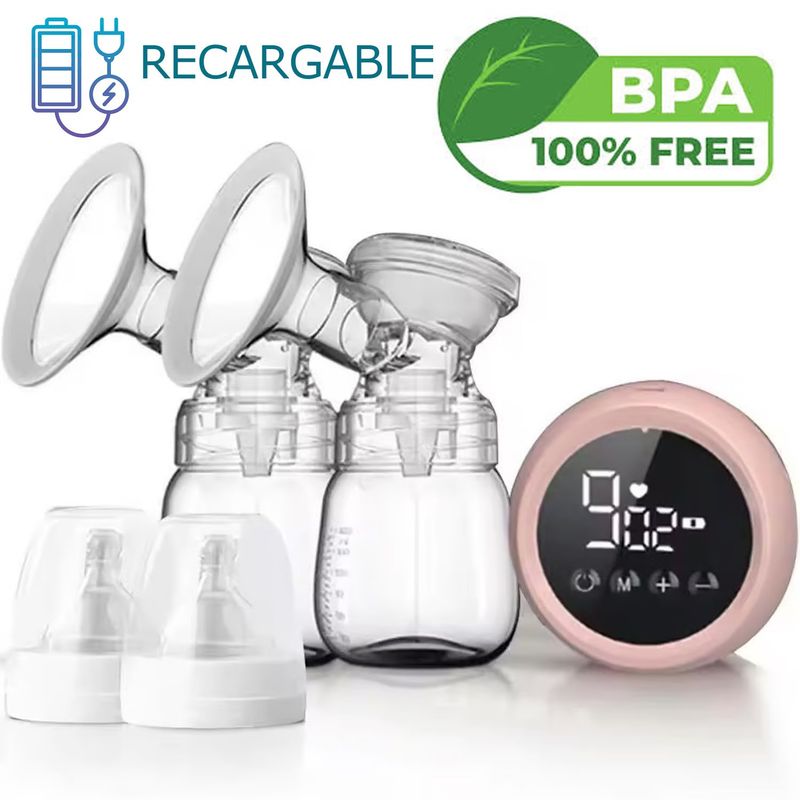 ONE PIXEL - Extractor De Leche Materna Doble Rosado RECARGABLE ONE PIXEL