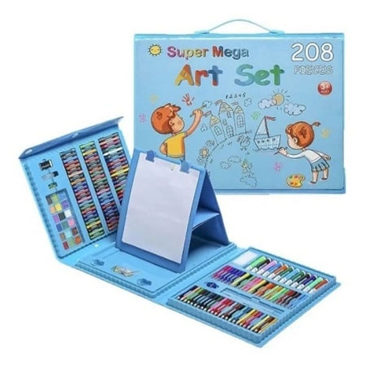 GENERICO - KIT DE DIBUJO  PARA NIÑOS COLOR AZUL