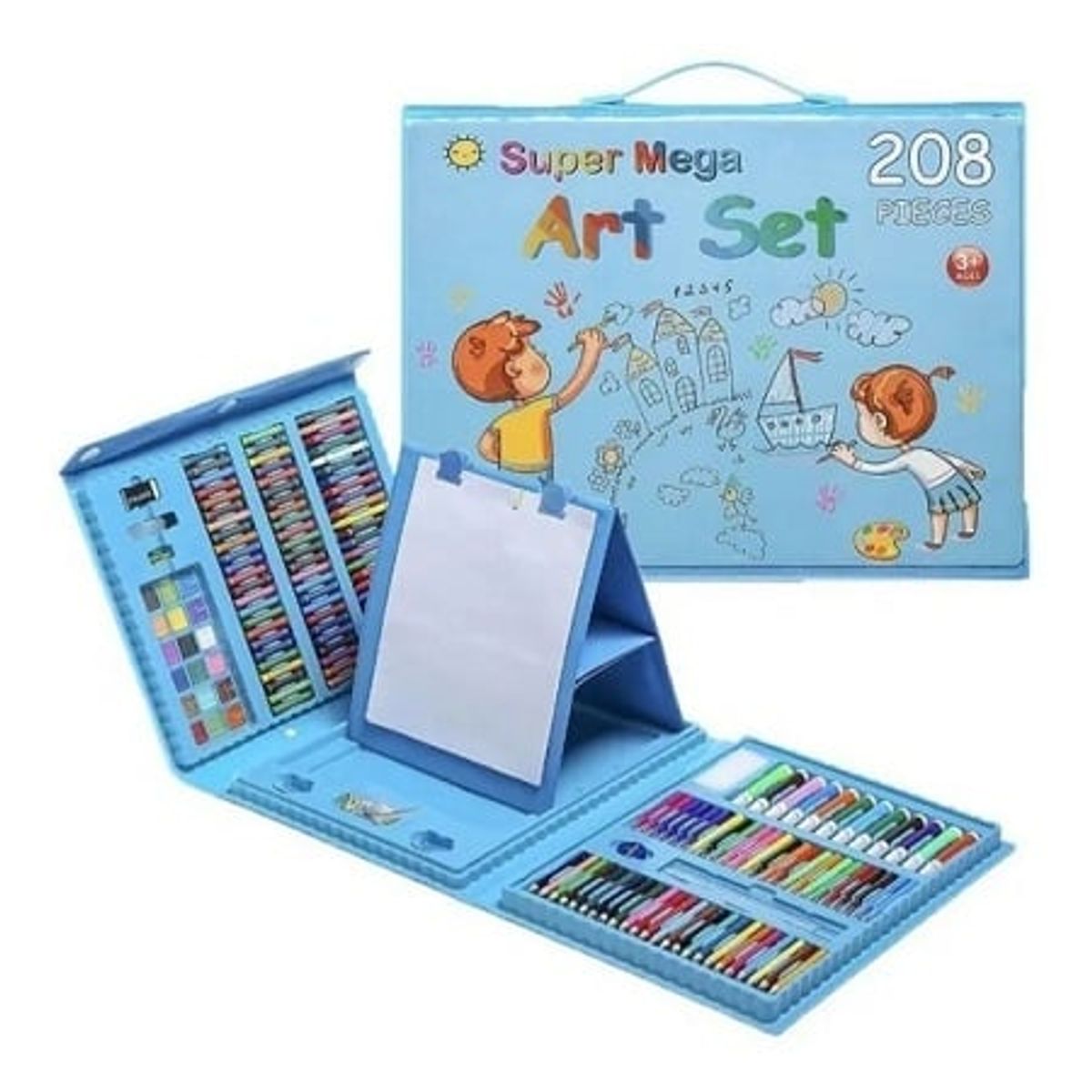 GENERICO - KIT DE DIBUJO  PARA NIÑOS COLOR AZUL