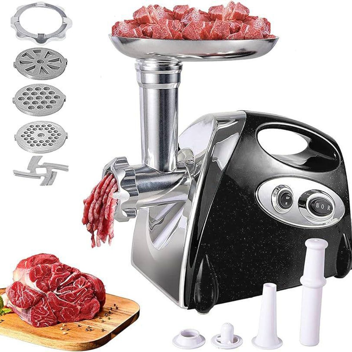 SWISSHOME DR HOFFMAN - Molino Eléctrico Picador De Carne Swisshome 2800w 3 Discos De Corte
