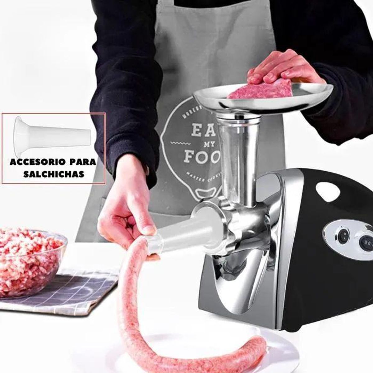 SWISSHOME DR HOFFMAN - Molino Eléctrico Picador De Carne Swisshome 2800w 3 Discos De Corte