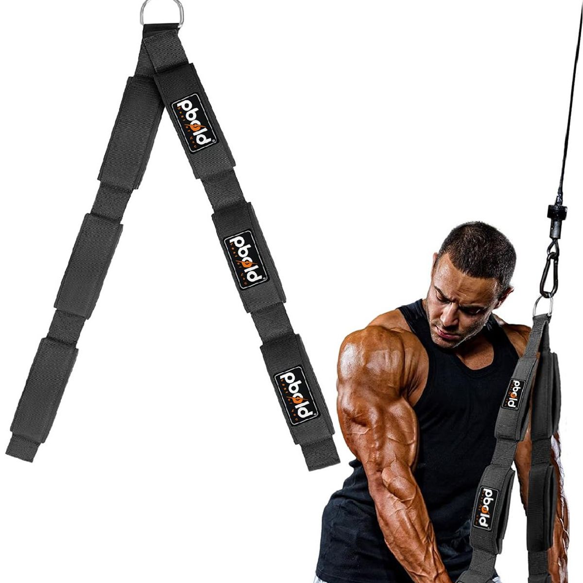 PBOLD - Lazo Polea Agarres Gimnasio Manijas Cable Correas Gym Pbold