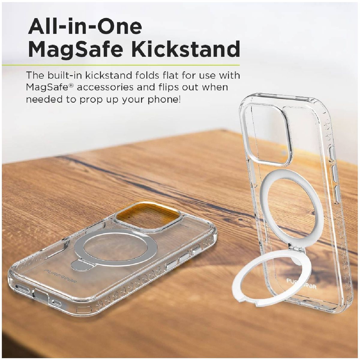PURE GEAR - Estuche Compatible con iPhone 16 Pro Max Slim Shell Kik Magsafe Clear