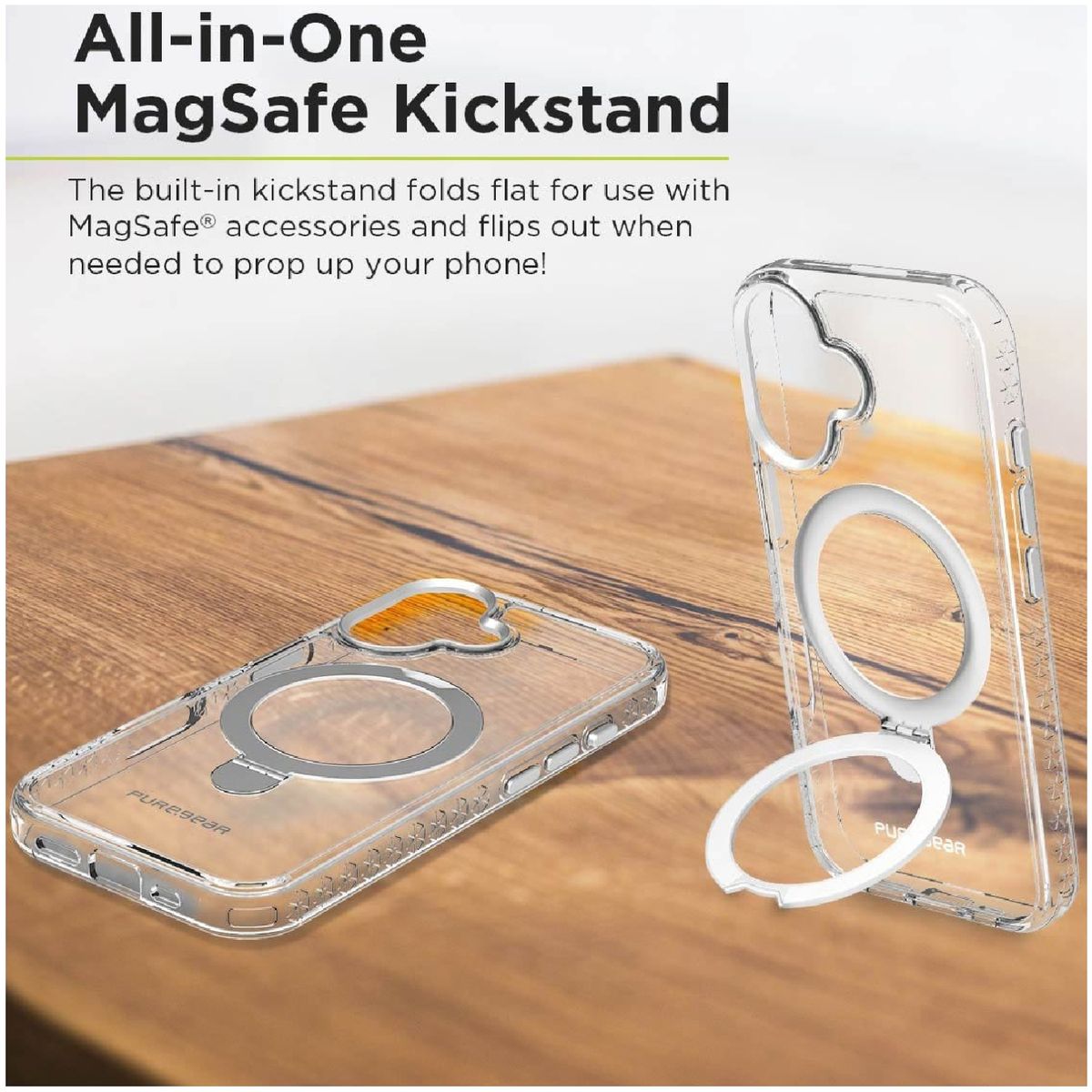 PURE GEAR - Estuche Compatible con iPhone 16 Slim Shell Kik Magsafe Clear