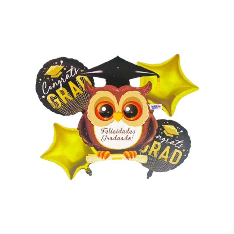 GENERICO - Set Bouquet Globos Decoración Fiesta Grado x 5 Pzs
