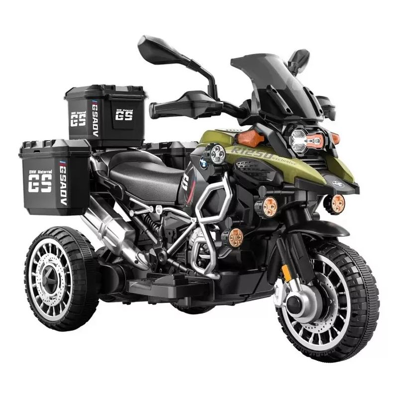 KIDSHOP - Moto Carro Electrica Montable 2 A 4 Años Bluetooth 6v Verde