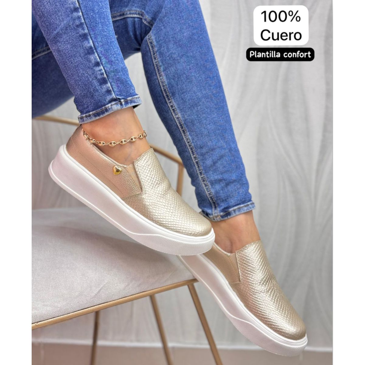 EVEGONZ - Zapato Casual en Cuero Calzado Cómodo de Mujer