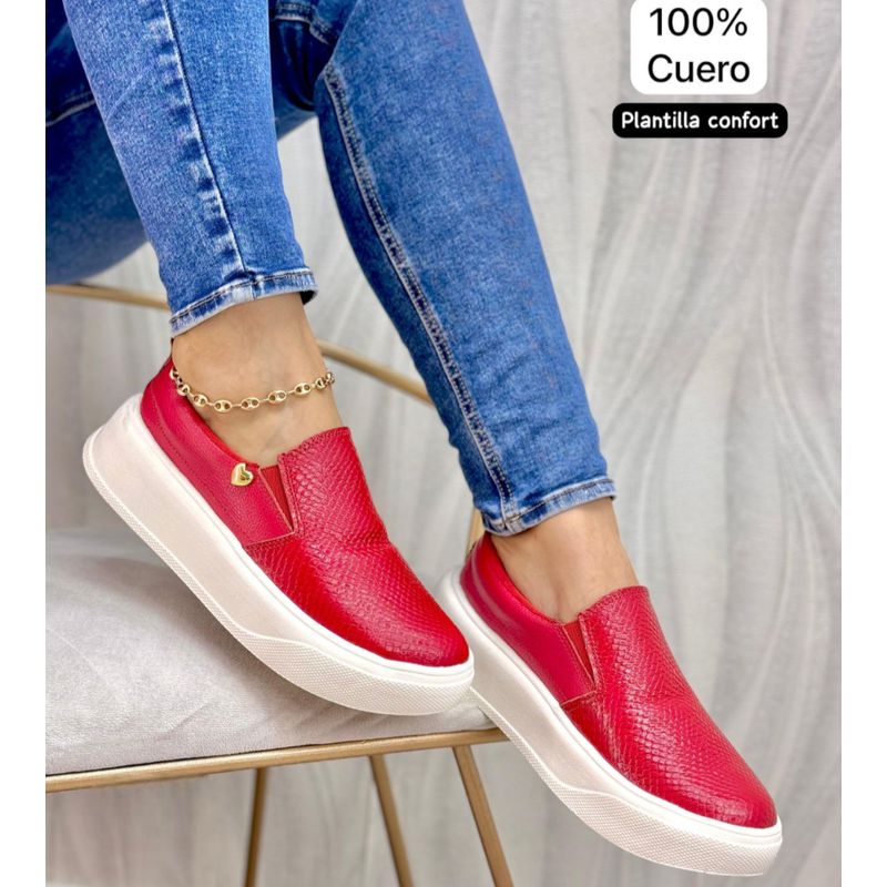 EVEGONZ - Zapato Casual en Cuero Calzado Cómodo de Mujer