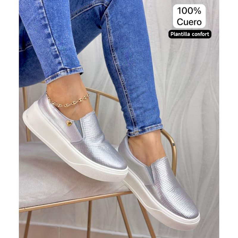 EVEGONZ - Zapatillas mujer negro en cuero calzado clasico dama