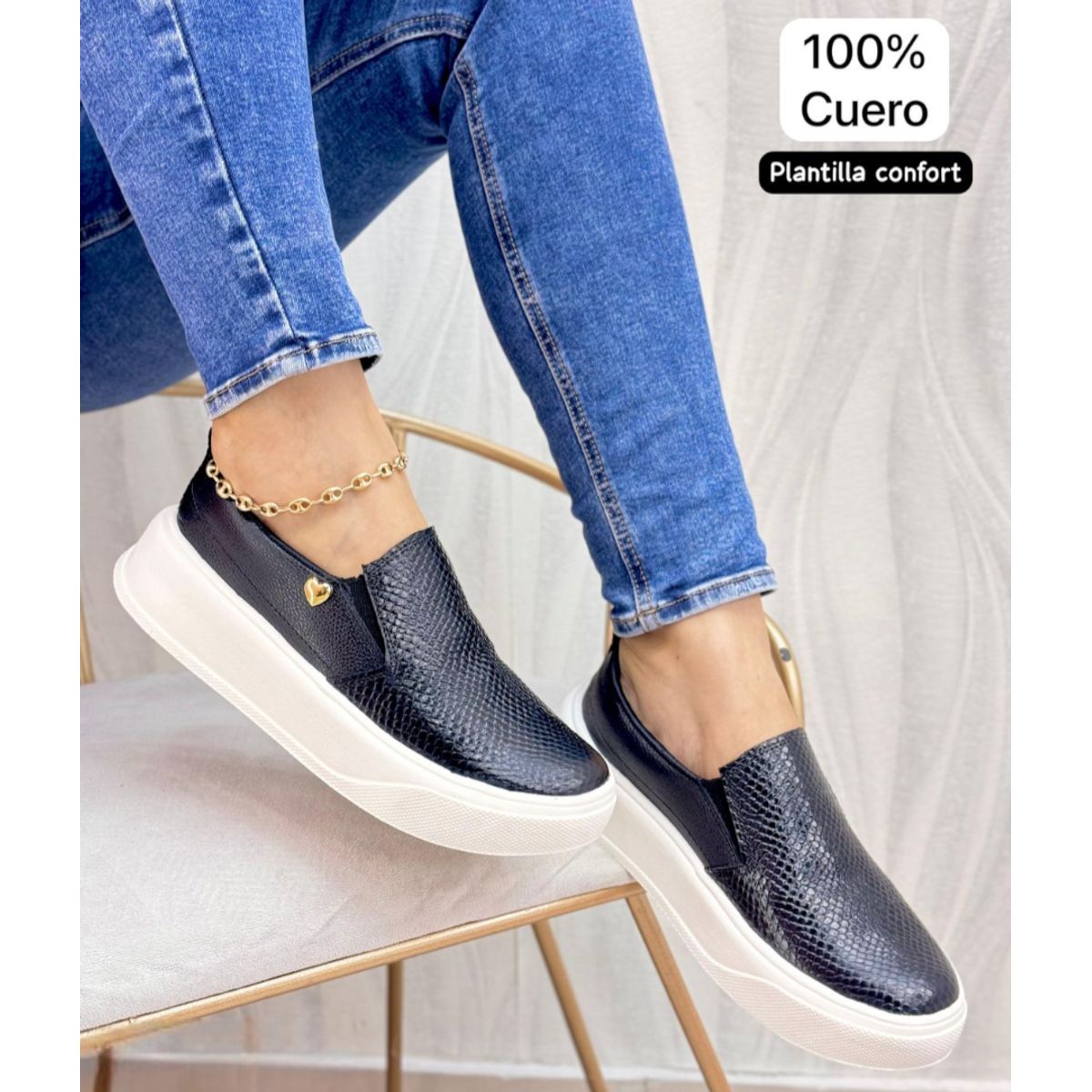 EVEGONZ - Zapato Casual en Cuero Calzado Cómodo de Mujer