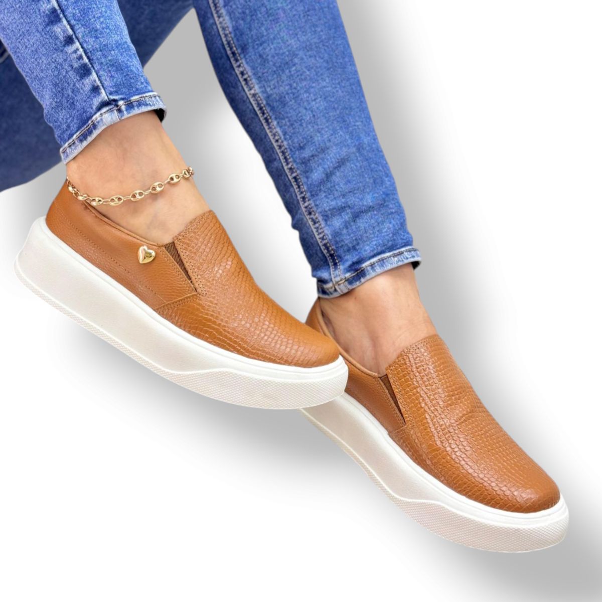EVEGONZ - Mocasín en cuero para mujer zapato Casual Café