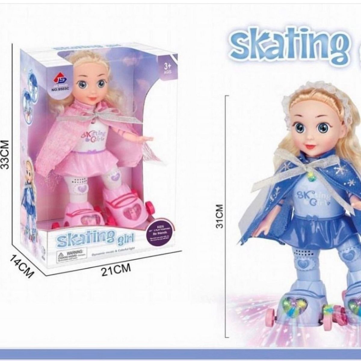 GENERICO - Robot Muñeca Princesa Patines Patinadora Juguete + Baterias