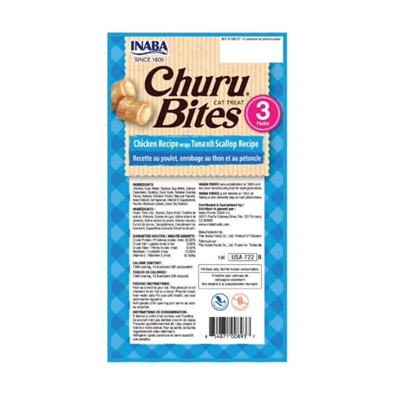 GENERICO - Churu Bites Wraps Cat Snacks Atún con Vieira sobre x 3unds