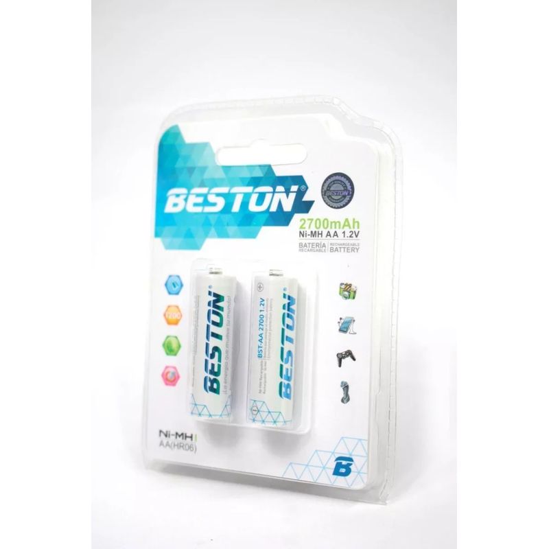 GENERICO - Baterias Beston 2700 Mah Aa Recargable X2 1.2v Original