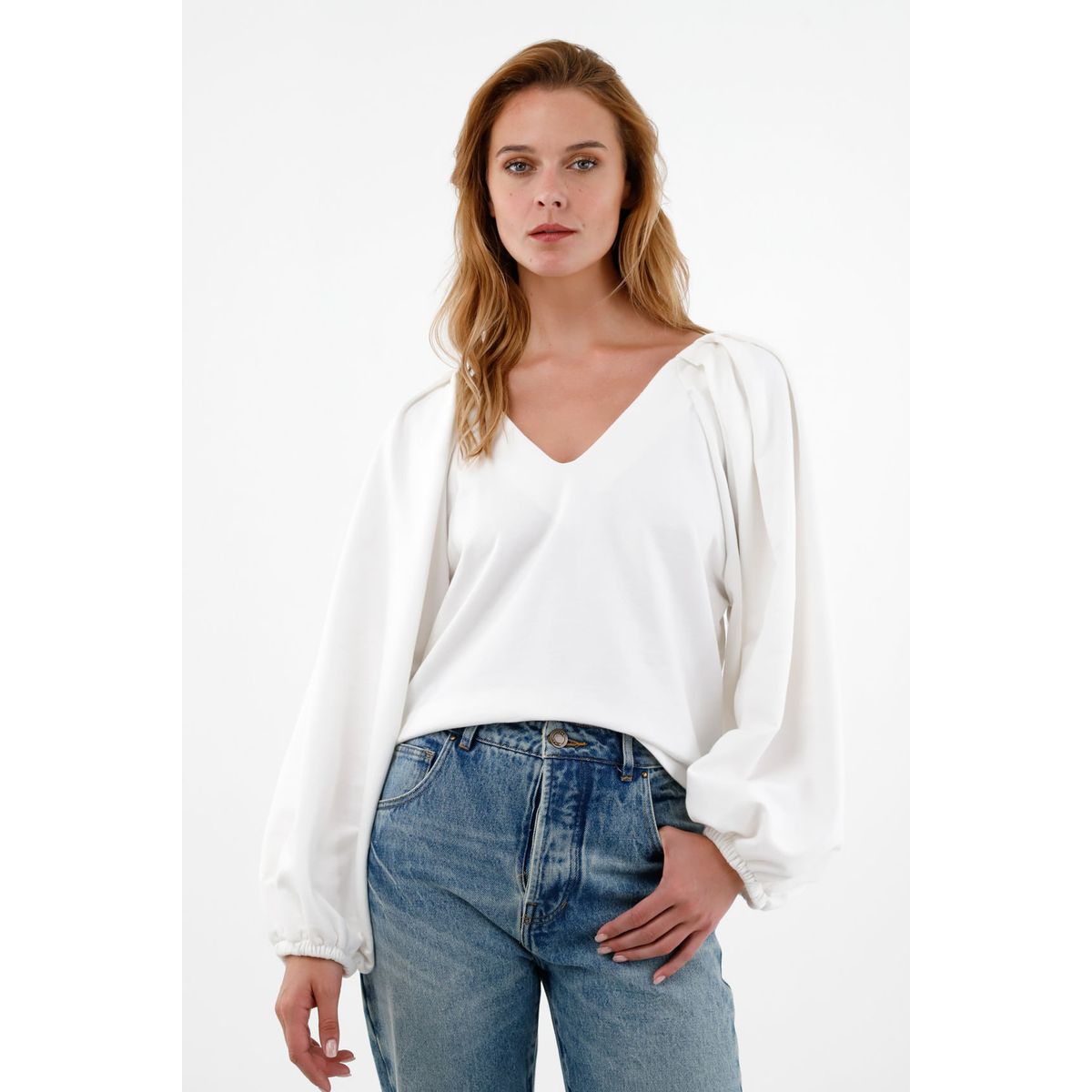 TENNIS - Buzo de silueta amplia crudo para mujer