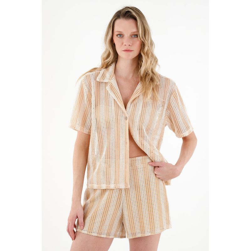 TENNIS - Bermuda tejida crudo para mujer