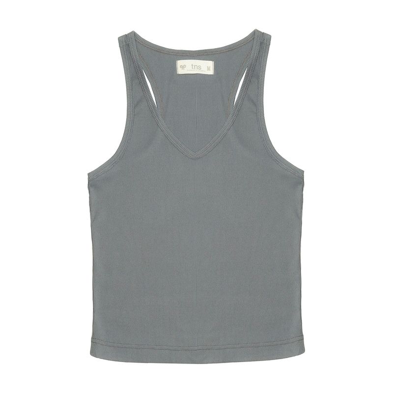 TENNIS - Camiseta cuello en V azul para mujer