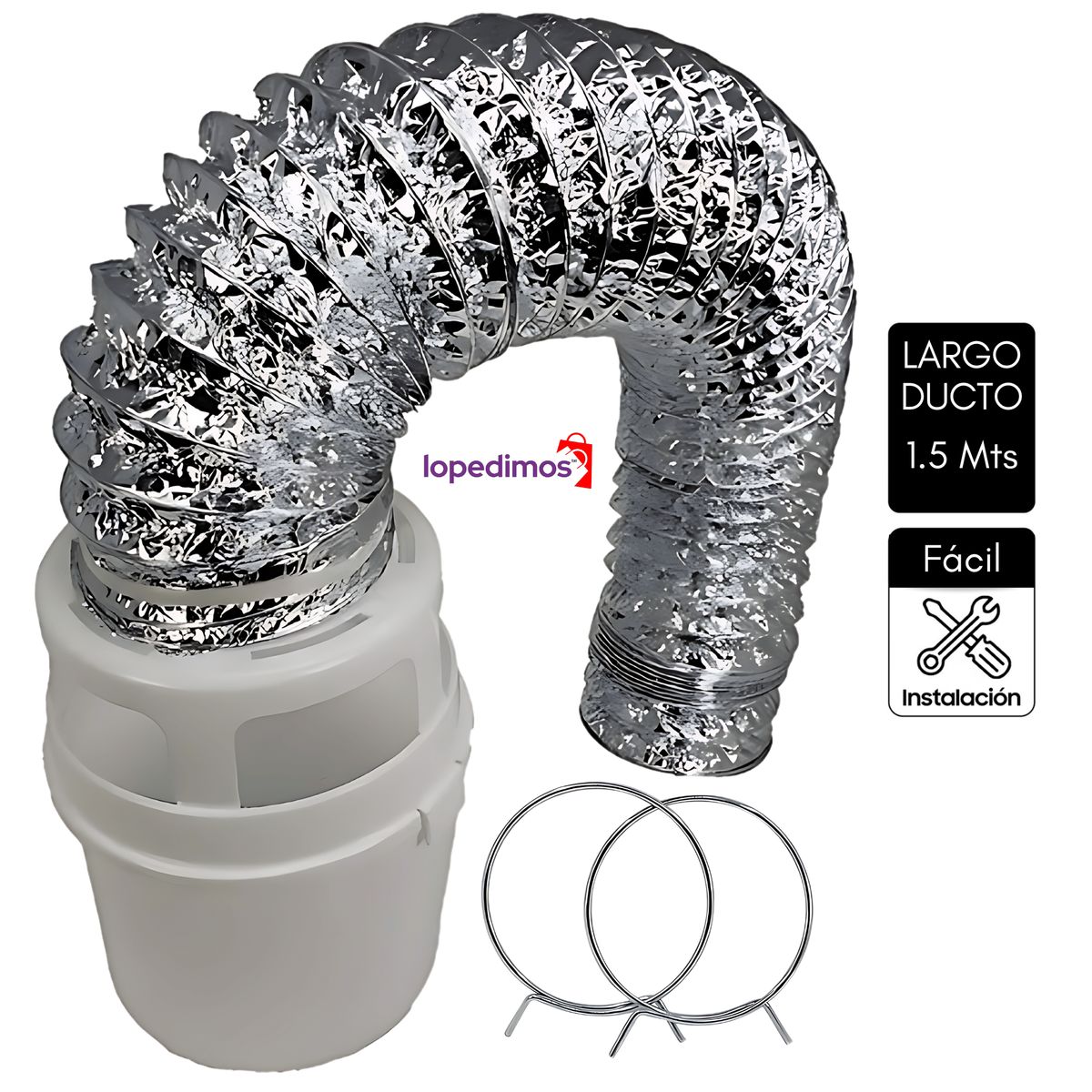 INDOOR - Ducto Para Secadora Con Recipiente Atrapa Pelusas