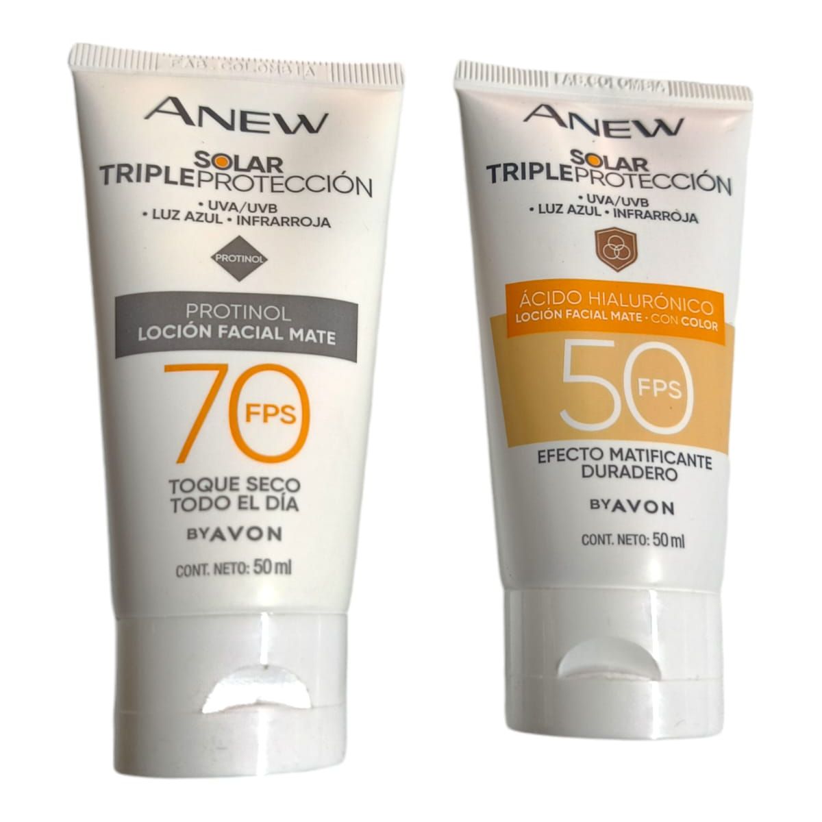 AVON - combo x2 Bloqueador solar anew advance edad fps gel crema