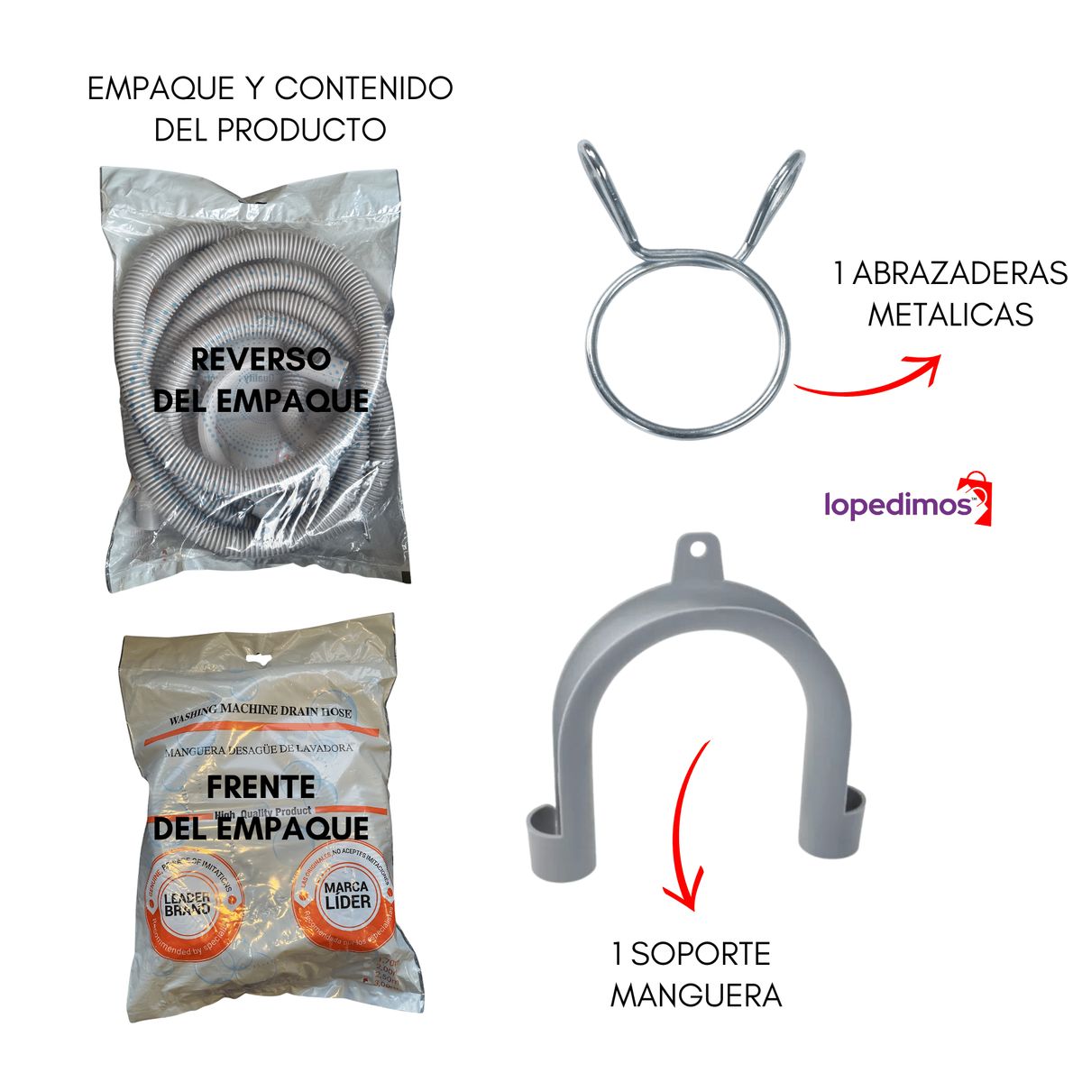 GENERICO - Manguera Desague Drenaje 3 Metros Para Lavadoras