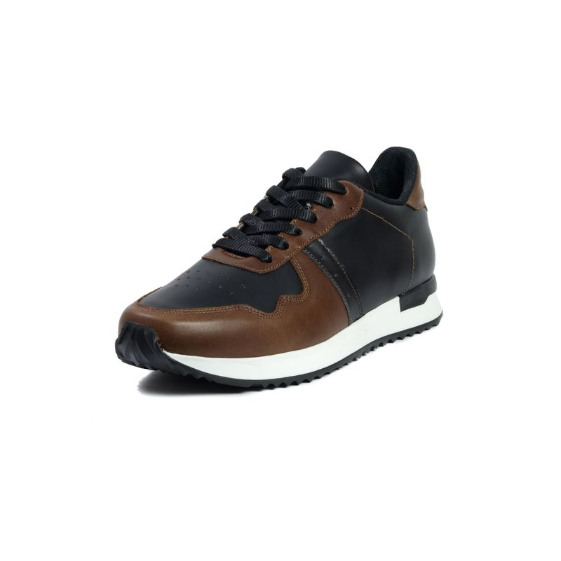 GENERICO - TENIS CUERO NEGRO/CAFE MOOPY  JV003
