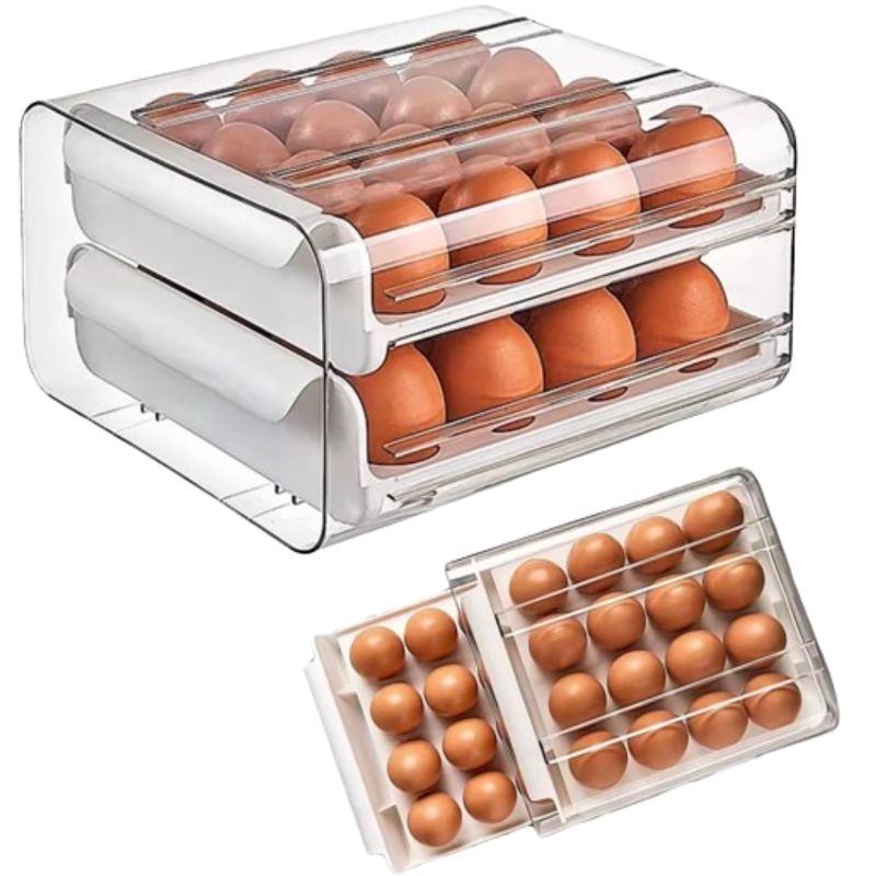 GENERICO - Dispensador Organizador De Huevos 32 Unidades Huevera