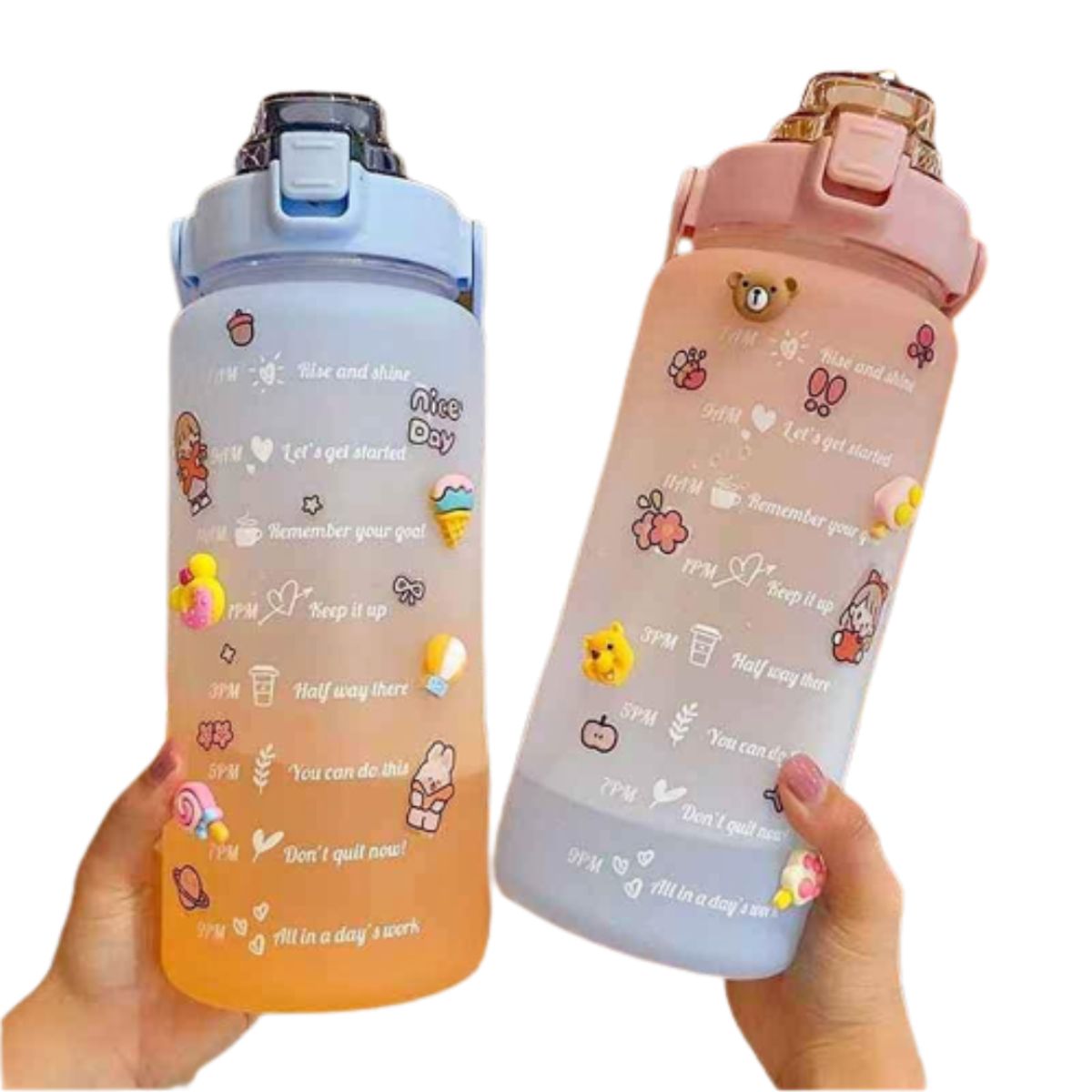 GENERICO - Termo Motivacional Agua 2 Ltr  + Stickers + Pines
