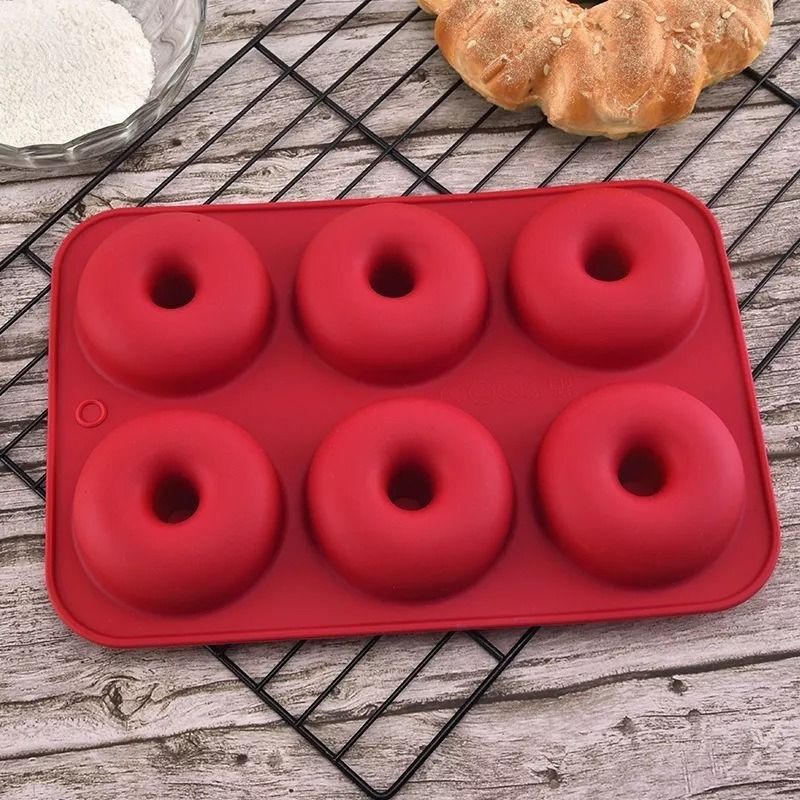 GENERICO - Molde Silicona X6 Donas Rosquillas Horneadas Resitente Calor