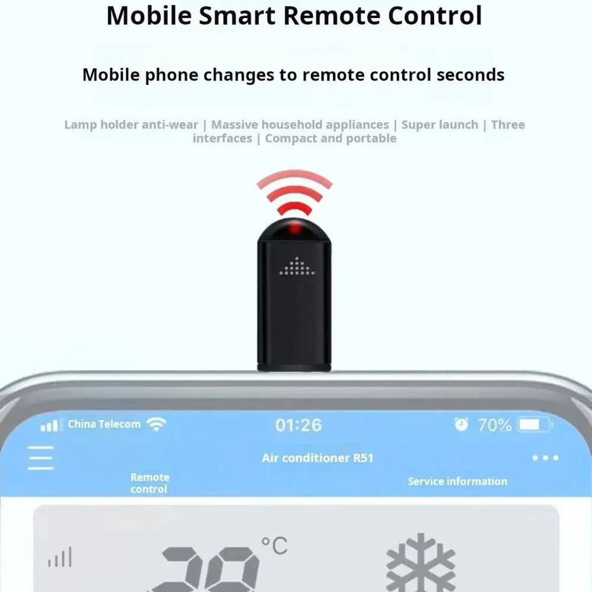GENERICO - Adaptador Transmisor Dongle Infrarrojo Tipo C Control Remoto