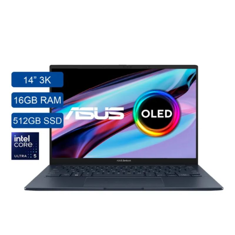 ASUS - Portátil  ASUS Zenbook 14 Intel Core Ultra 5 RAM 16GB SSD 512 Windows 11 Home Blue