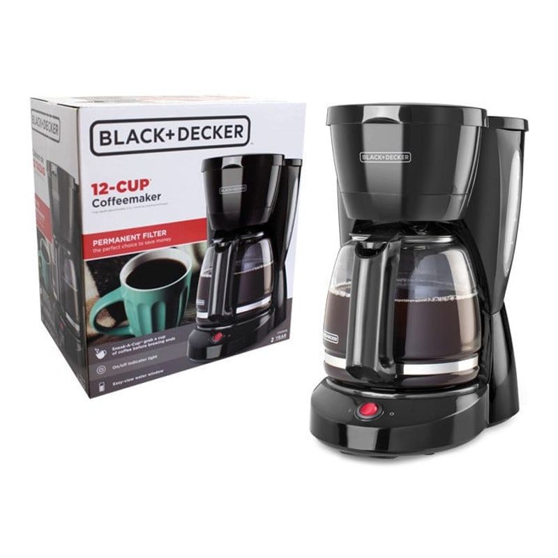 BLACK+DECKER - Cafetera Black+decker Cm0941b Semi Automática 12 Tazas Negra