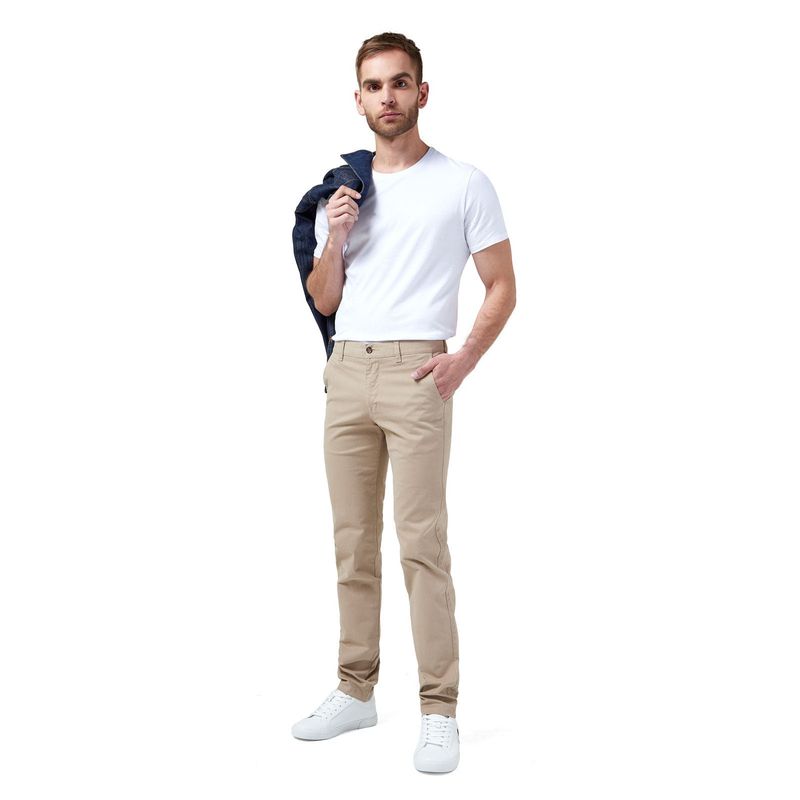 LOS CABALLEROS - Pantalon Dril Los Caballeros Camel con Spandex