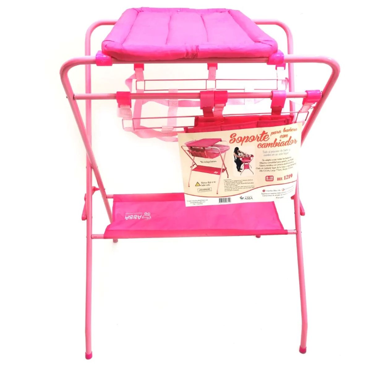 GENERICO - Soporte Bañera Bebe Con Cambiador Niño Rosado
