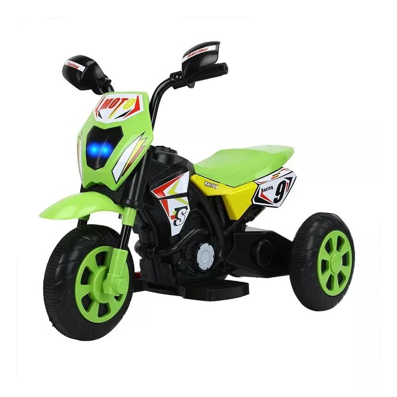KIDSHOP - Moto Carro Recargable Electricas Montable 1 A 3 Años Verde