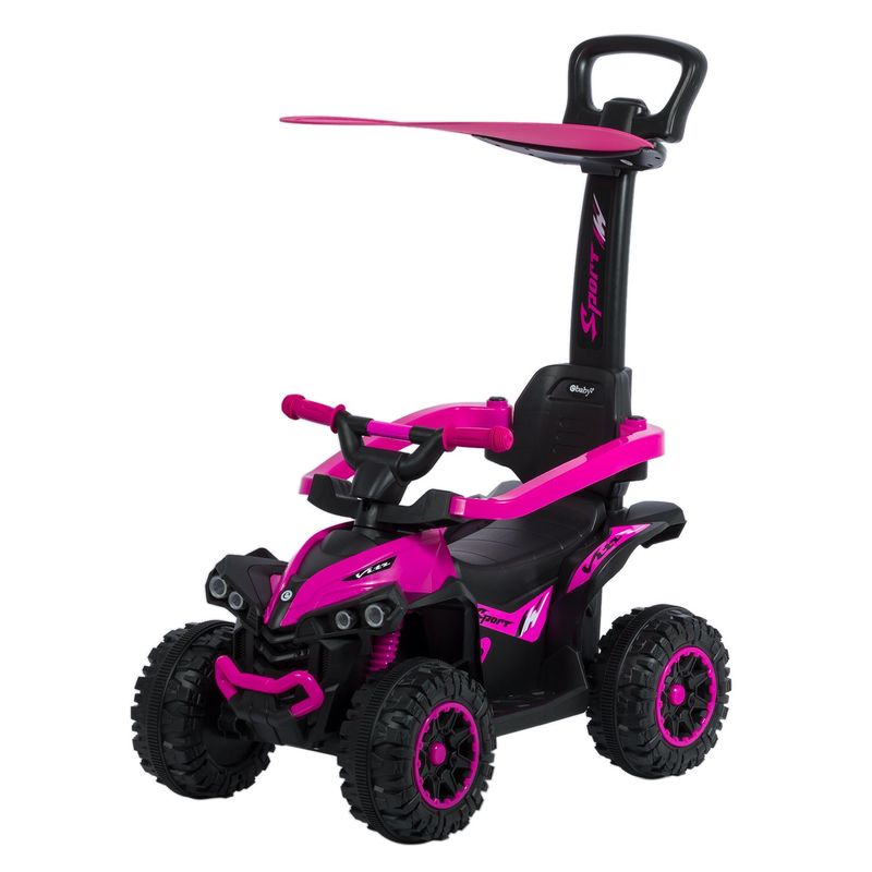 EBABY - Cuatrimoto Montable Paseador Usb Bluetooth Ebaby Fucsia