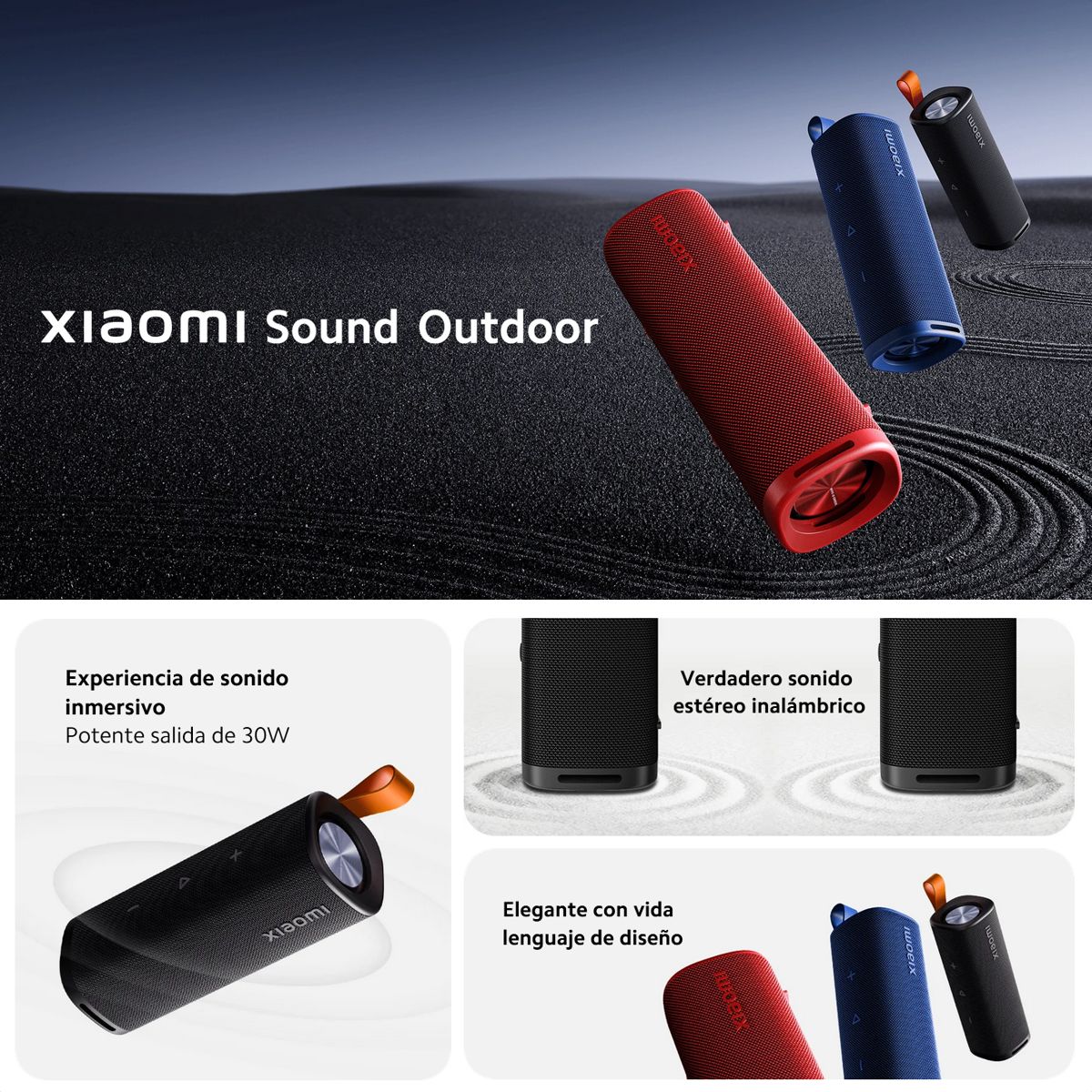 XIAOMI - Parlante Bluetooth 5.4 Xiaomi Sound Outdoor 30W IP67 Tws, Blue