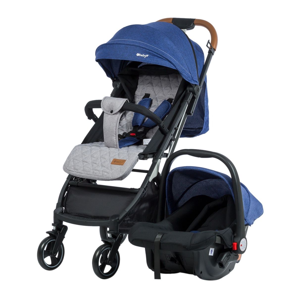 GENERICO - Coche Maleta Ebaby Con Porta Bebe Reclinable Cubre pies