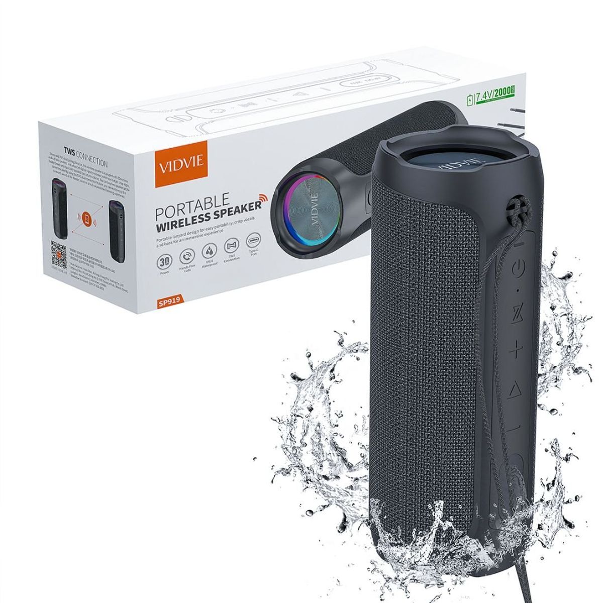 VIDVIE - Parlante Bluetooth VIDVIE SP919 - Negro