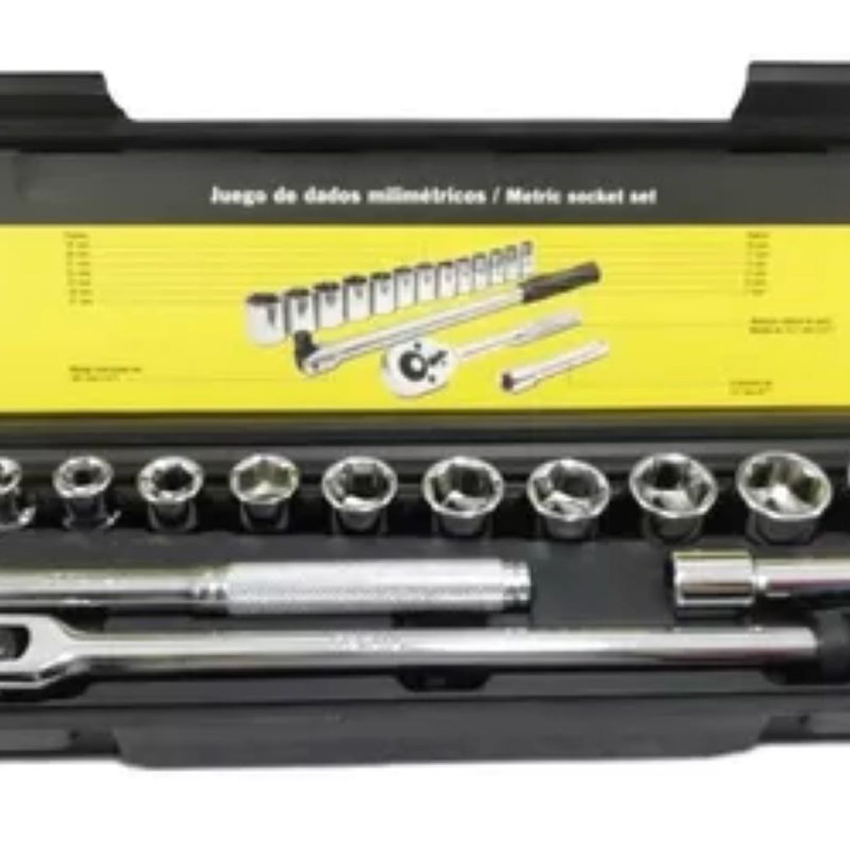 PRETUL - Juego De Copas Cuadrante De 12 Mecánica Profesional 16pcs