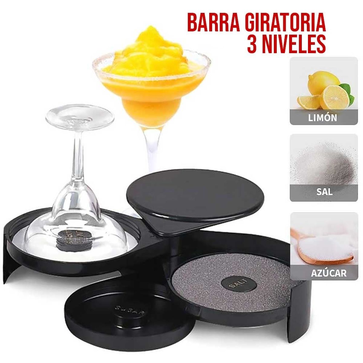 ONE PIXEL - Escarchador Bordeador Para Cocteles Micheladas 3 En 1 Sal Limón Azúcar