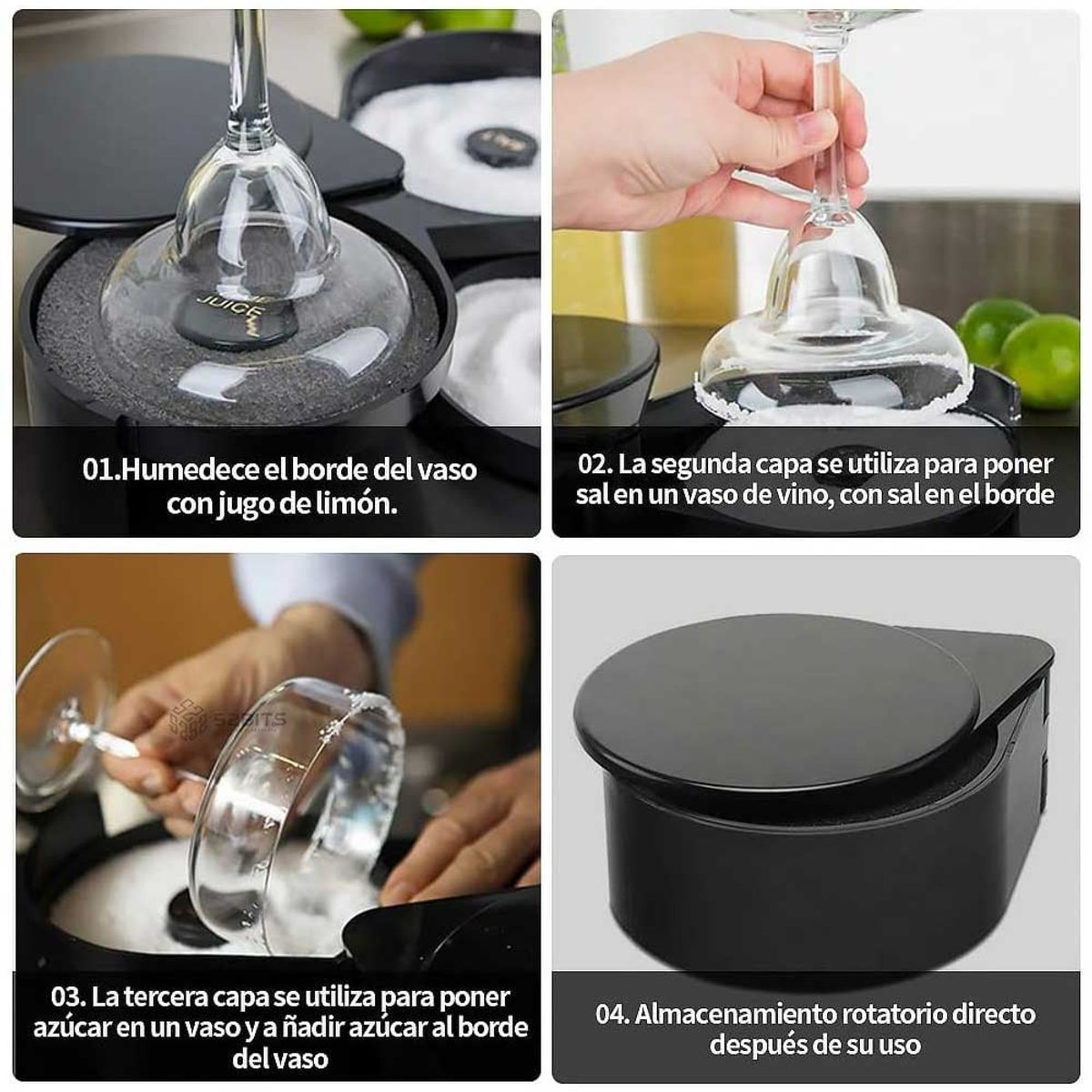 ONE PIXEL - Escarchador Bordeador Para Cocteles Micheladas 3 En 1 Sal Limón Azúcar