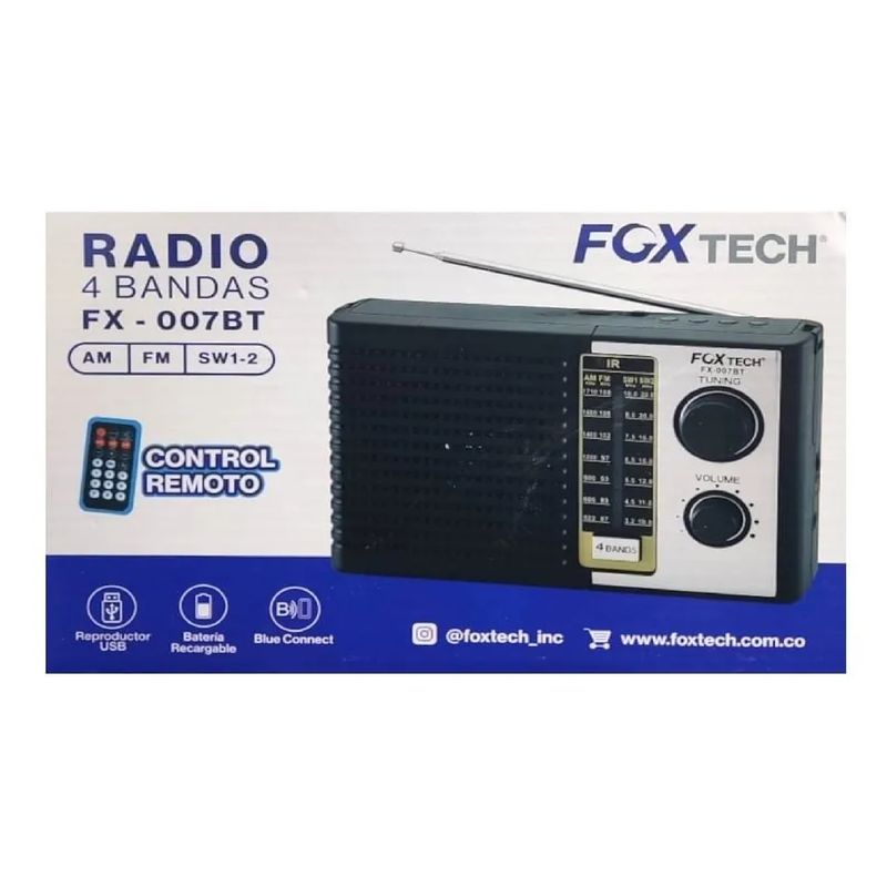 GENERICO - RADIO FX-007BT AM FM PARLANTE USB RETRO RECARGABLE