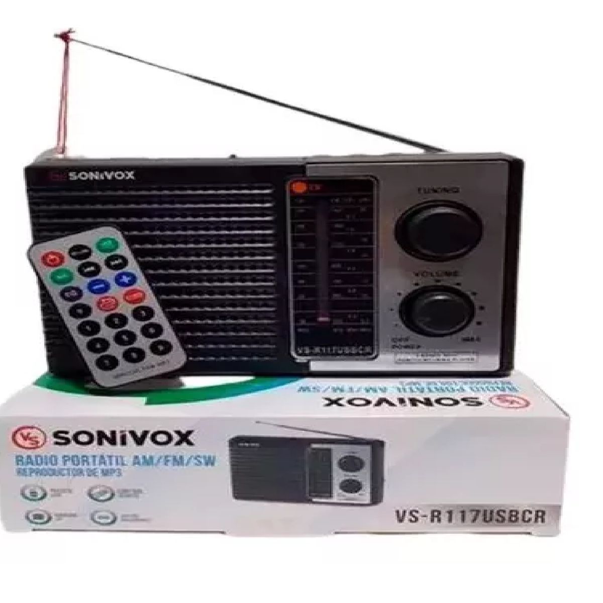 GENERICO - RADIO PORTATIL SONIVOX  VS-R117USB USB -SD  4 BANDAS